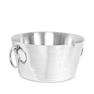 ถังน้ำแข็งโลหะสีเงินแฮนด์เมดอ่างเครื่องดื่มสุดหรูสำหรับแช่เย็นสำหรับขวดแชมเปญและเบียร์ - Product Image 3