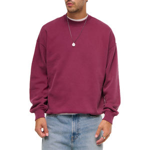 Sudadera Essential Crew para hombre, sudadera de algodón con hombros caídos para hombre, Sudadera de cuello redondo de lana de gran tamaño en blanco, sudadera French Terry OEM - Product Image 4