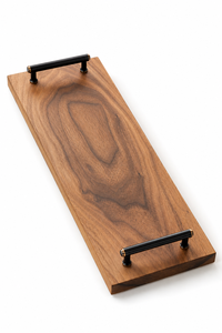 Bandeja Rectangular de Madera de Acacia Minimalista de Lujo al por Mayor con Asas de Acero Inoxidable para Fiestas, Bodas, Hogar y Hotel - Product Image 3