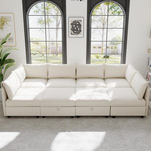 Sofá seccional convertible modular de 8 plazas de gran tamaño de la mejor calidad con función de almacenamiento y cama - Product Image 2