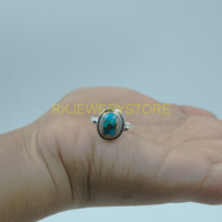 Bague en argent sterling 925 pur, pierre précieuse turquoise cuivre bleu naturelle, cabochon ovale, faite à la main, pour femme, sa femme