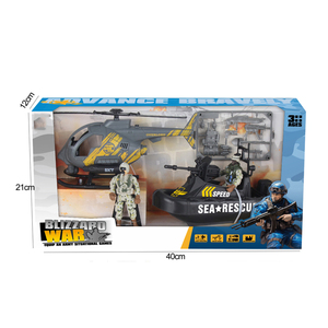 Gioco di Figure di un veicolo in elicottero dell'esercito americano Action Figure Figure Action Figure Navy Air Force Boat Rescue Rescue militari giocattolo di pattuglia dell'esercito - Product Image 3