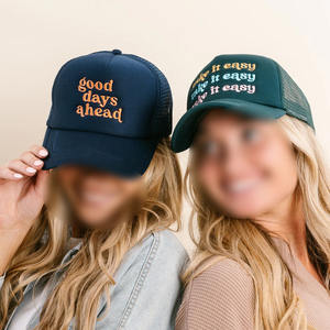 WAKIN WEAR Summer Adjustable Breathable Peaked <b>Hats</b> Personalized Embroidered Trucker <b>Hat</b> Different Color Contrasted Mesh Fabric - Product Image 5