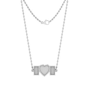 2025 indien fabriqué de bonne qualité en argent Sterling Rectangle collier réglage coeur gros bijoux charme cadeau d'anniversaire - Product Image 1