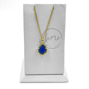 Collier pendentif en forme de larme en argent sterling 925 plaqué or bleu flashy Labradorite Designer fait à la main Mariages à la mode - Product Image 1