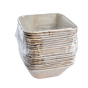 Cuencos de cena desechables de hoja de palma cuadrada biodegradable ecológica, vajilla desechable compostable para fiestas de bodas - Product Image 6