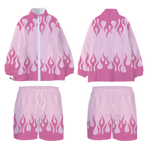 NOUVEAU 2025 Fashion Windbreaker Set 3D Sublimation Print Sweat suit and Shorts Sets Men Two Piece Sets - Product Image 3