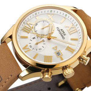 2025 famosa marca de oro de lujo de moda reloj de cuarzo Chrono OEM APEX Forsining nuevo diseño Japón batería fecha hombres relojes Casual - Product Image 2