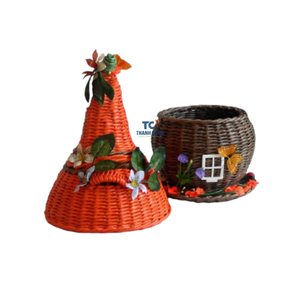 Citrouille tissée à la main d'Halloween de haute qualité pour la décoration d'Halloween fabriquée au Vietnam - Product Image 1