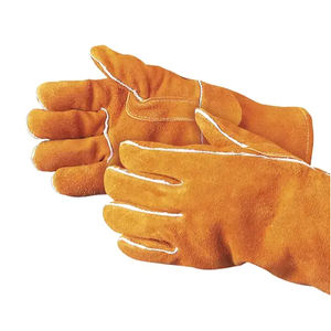 ถุงมืองานเชื่อมหนังวัวสำหรับผู้ชายถุงมือเชื่อมหนังวัวสีเหลืองพร้อมซับในถุงมือเชื่อมหนังวัวสำหรับงานหนักได้รับการรับรอง - Product Image 2