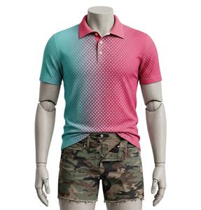 Polo en maille à manches longues pour homme, 100 % coton, personnalisé OEM, style streetwear, pull imprimé décontracté, coupe ample - Product Image 1