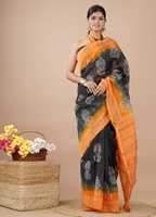 Sarees de Algodón Puro con Estampado Artesanal, con Motivos Tradicionales Indios, Diseñados para Minoristas de Exportación Global