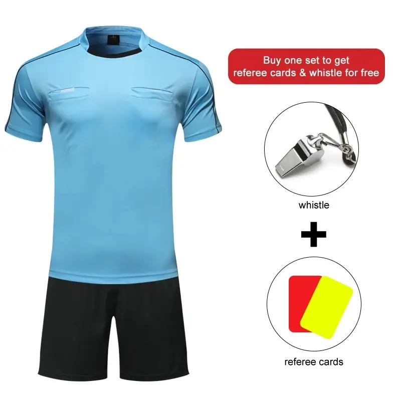 Setelan kaus bola voli sepak bola pria kustom baru berbagai warna pilihan hakim antilembap seragam voli sepak bola