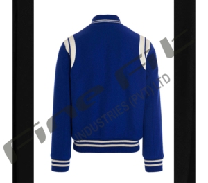 Veste universitaire matelassée brodée personnalisée pour homme en polyester, doublure standard en laine/viscose, devant droit, streetwear d'automne, imperméable - Product Image 2