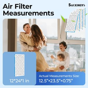 Filtro de Aire Plegado SUIXINEYI MERV8 para HVAC, Forma Rectangular de 12x24x1, para Aire Acondicionado, Caldera y HVAC Domésticos - Product Image 3