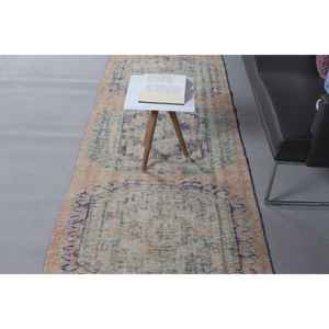 Alfombra Turca Vintage, Alfombra de Pasillo de 3.1x10.8 pies (93x329 cm), Alfombra de Lana con Diseño de Patchwork Marrón - Product Image 5