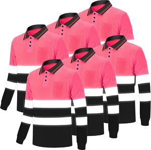 Polo de sécurité à manches longues haute visibilité de haute qualité avec logo sur mesure fabriqué par des commerçants Wings en gros - Product Image 1