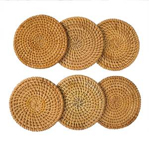 Handmade Natural Round <b>Rattan</b> Custom Coasters <b>Placemat</b> Woven Seagrass <b>Placemat</b> - Product Image 4