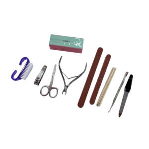 Salon professionnel manucure pédicure ensemble de soins en acier inoxydable cuticule pince à ongles garniture pince Cutter et saphir fichier en boîte - Product Image 1