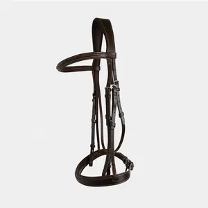 Horse Equestrian Leather Innovative Bridle With A Combination Of Cross And Flash Noseband Customization Available
