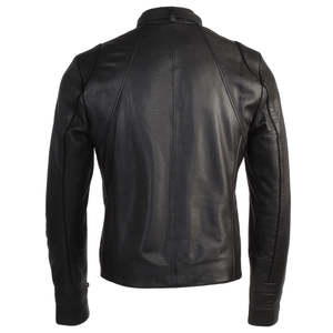 Veste de moto en cuir véritable pour homme, personnalisée OEM, col montant, tissu en toile, réversible, respirante, pour utilisation en moto - Product Image 6