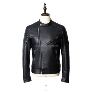 Vestes pour hommes grande taille de haute qualité, vente chaude personnalisée, classiques, coupe-vent, doublure en fourrure, vestes en cuir pour motards, style punk, hiver - Product Image 1