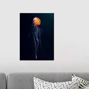 ภาพพิมพ์บนผ้าใบลายแมงกะพรุนสมัยใหม่ - ของตกแต่งงานแต่งงานสีส้มสุดหรูหรา ห่อหุ้มอย่างดี - Product Image 1