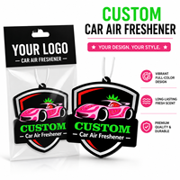 Désodorisant de voiture personnalisé en forme de bouclier, parfum fraise, carte parfumée suspendue pour promotion de logo d'entreprise, cadeaux automobiles