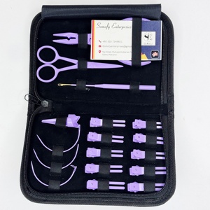 Kits d'extension de cheveux en acier inoxydable de qualité supérieure, couleur violet clair, pinces, matériau durable, usage commercial, Somofy Enterprises - Product Image 2