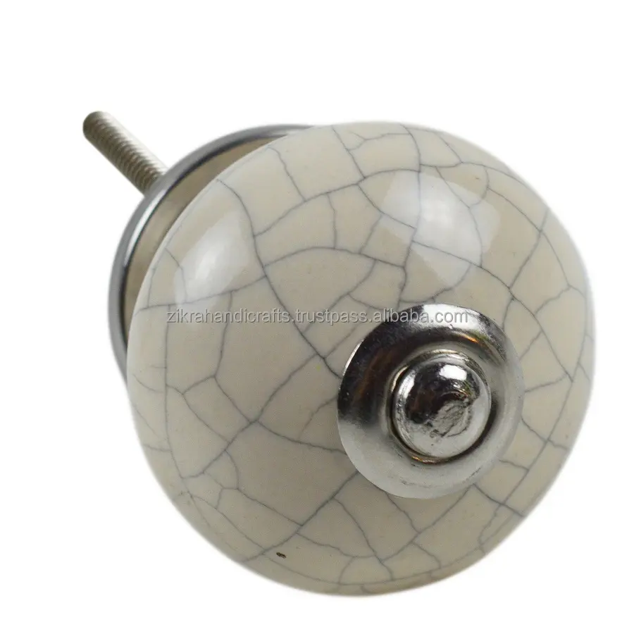 Crackle tasarımları son topuzu yüksek kaliteli mobilya kapı kolu antik stil çinko dolap kolları seramik düğmeler