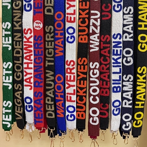 Sangle de sac à main en perles élastiques de couleur d'équipe personnalisée, vente en gros pour les événements sportifs, vente en gros de sangles de sac à main en perles pour le jour du match (quantité minimale de commande 20 pièces) - Product Image 5