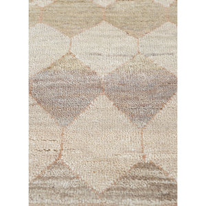 Alfombra Manchaha de Lana y Seda Anudada a Mano, Color Marfil, con Patrón Geométrico, para Sala de Estar, Pasillo, Habitación Juvenil, Modelo Rectangular Tipo Rompecabezas-Lub-40 - Product Image 3