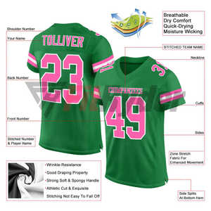 Camisetas de fútbol americano de poliéster de secado rápido de alta calidad para hombres, impresión por sublimación personalizada, ropa de fútbol americano OEM - Product Image 2