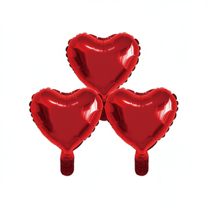 Palloncini in Foil a Forma di Cuore Rosso per Feste, 10 Pollici, Confezione da 12 Pezzi - Product Image 2