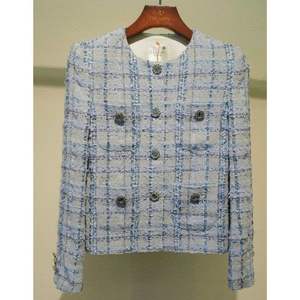 Elegant Casual Women's Jade <b>Tweed</b> Jacket High Quality Luxury Wool Lining Winter Trendy Knitted <b>Fabric</b> Hooded Print Made Vietnam - Product Image 1