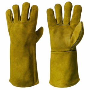 Gants de soudage MIG avec paume renforcée Gants de soudage MIG résistants au feu doublure intérieure souple Gants en cuir robuste - Product Image 4