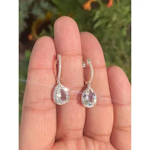 Pendientes de Plata 925 con Cristal de Cuarzo, Elegantes y Modernos - Product Image 4
