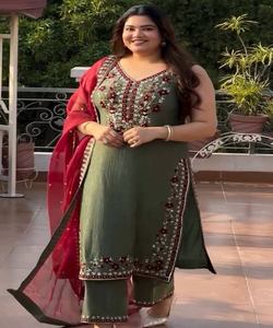 חדש הגעה בסגנון הפקיסטני <span class=keywords><strong>salwar</strong></span> <span class=keywords><strong>kameez</strong></span> היתוך של מעצב מסורתי ללבוש מחיר הסיטונאי בגד צהוב - Product Image 4
