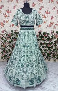 Lehenga de Georgette con Diseño de Mariposa, Estilo Indio, para Fiestas, Bodas, Ropa Festiva para Mujer, Tendencia Más Vendida - Product Image 3