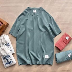 เสื้อยืดผู้ชายทรงโอเวอร์ไซส์พิมพ์ลายกราฟิกแบบกำหนดเองพิมพ์ลายสีพื้นทำจากผ้าฝ้ายสีพื้นสำหรับ100% ใส่ได้ทั้งชายและหญิงสำหรับฤดูร้อน - Product Image 2