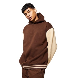 Venta al por mayor personalizado hombres Varsity pulóver sudaderas con capucha de moda de peso pesado 100% algodón Material cálido con costillas personalizadas - Product Image 2