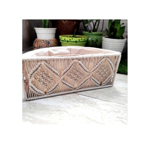 Panier en macramé fait à la main en coton de style premium de haute qualité Tailles personnalisées pour les dépanneurs de décoration artistique - Product Image 2