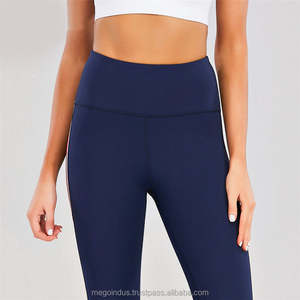 Mallas deportivas sólidas de cintura alta elástica para mujer, mallas transpirables sin transparencias con Control de barriga y mallas de secado rápido - Product Image 2