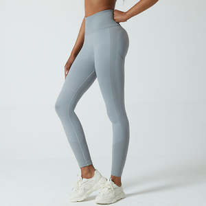 Nuevo diseño de cintura alta sin costuras transpirable de secado rápido mallas de Yoga ligeras para mujer patrón sólido de alto rendimiento al por mayor - Product Image 6