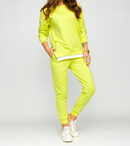 Custom Made 100% Cotton Fleece Streetwear Solid Color Oversized Hoodie & Baggy <b>jogger</b> 2 piece set for women - Product Image 1