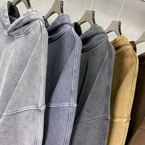 Sudaderas con capucha con lavado ácido elegante de talla grande de 430GSM al por mayor 100% algodón grueso lavado de nieve diseño Vintage personalizado para invierno - Product Image 2