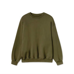 Sweat-shirt de sport à col rond, chaud et confortable, coupe ample 77% coton 23% polyester recyclé, noir jais - Product Image 1