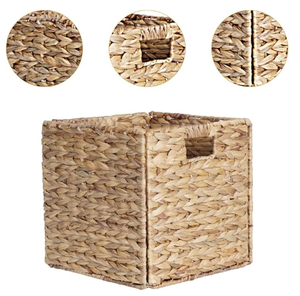 Bestselling Vintage Square <b>Water</b> <b>Hyacinth</b> Eco-Friendly Multifunctional Customizable Size & Color Storage Laundry <b>Basket</b> Vietnam - Product Image 1