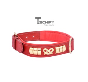 Collar de perro de cuero auténtico de alta calidad con ajuste ajustable y herrajes de latón duraderos para razas Medianas a grandes - Product Image 1