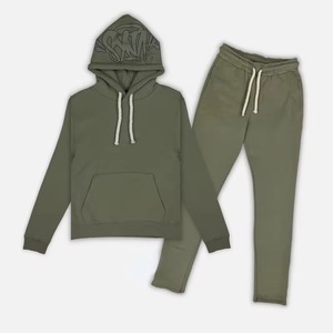 Manufacturer Custom Men's <b>Polyester</b>/Cotton Fleece Vintage Plus Size Midweight <b>Hoodie</b> Sweatpants Sets Sweatsuit for Streetwear - Product Image 1